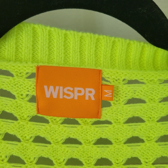 WISPR Pointelle Silk-Blend Neon cardigan Sz Med - Picture 3 of 9